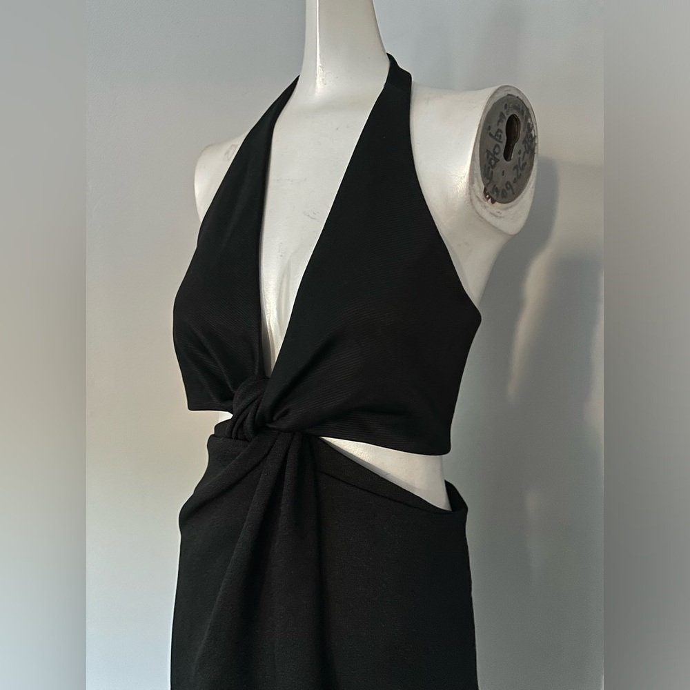 Galvan eclipse cutout stretch-jersey halterneck m… - image 4